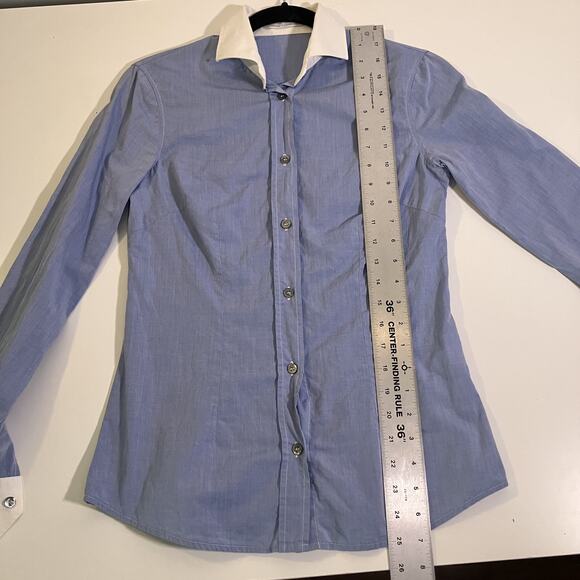 Daniele Alessandrini Shirt Womens 42 Contrast Collar Cuffs Made in Italy Dressy - Picture 6 of 16